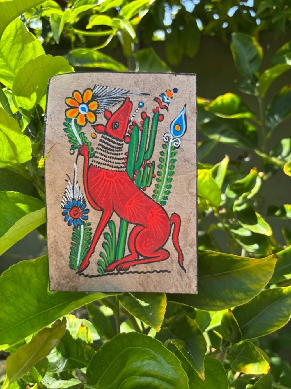 Hand-Painted Folk Art Animal Panels - Colorful Bird & Fox Motifs from Guatemala - Picture 2 of 11
